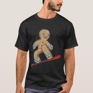 Gingerbread man Christmas Snowboard T-Shirt