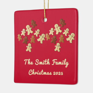 Gingerbread Man Christmas Tree Ceramic Ornament