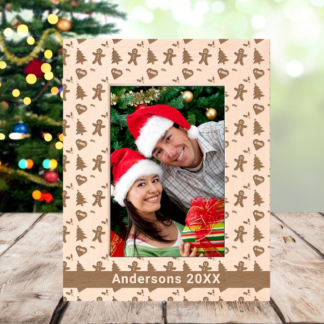 Gingerbread Man, Christmas Tree, Hearts, Name 5x7 Engraved Frames (Gingerbread Man, Christmas Tree, Hearts, Name 5x7 Etched Frames)
