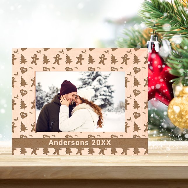Gingerbread Man, Christmas Tree, Hearts & Name 7x5 Engraved Frames (Gingerbread Man, Christmas Tree, Hearts & Name 7x5 Etched Frames)