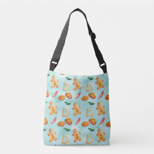 Gingerbread Man Christmas Tree Pattern Crossbody Bag