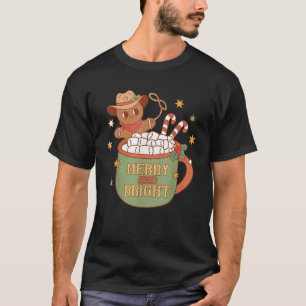 Gingerbread Man Cocoa Marshmallows Cowboy Western T-Shirt