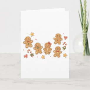 Gingerbread Man Collection with Candy Canes  Card