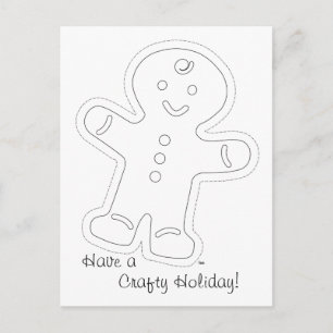 Gingerbread Man Coloring Card