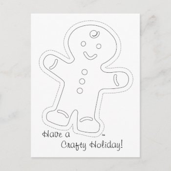 Gingerbread Man Coloring Card by imagefactory at Zazzle