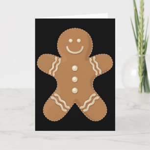 Gingerbread Man Cookie Biscuit Fun Food Christmas Card