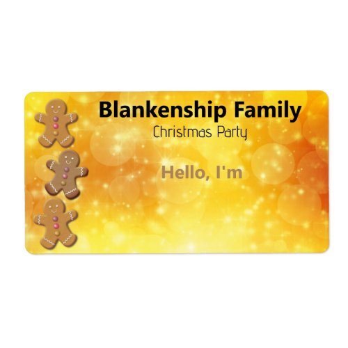 Gingerbread Man Cookie Border Paper Label Name Tag