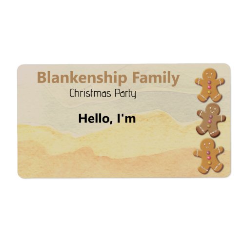 Gingerbread Man Cookie Border Paper Name Tag