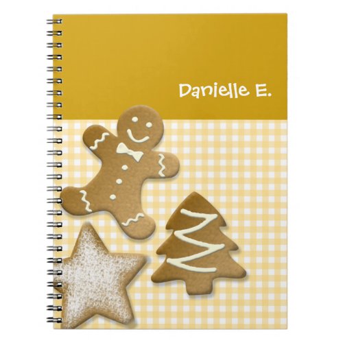 Gingerbread man cookie brown fun holiday kitchen notebook