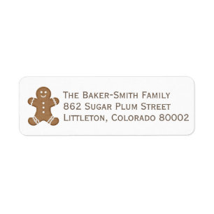 Gingerbread Man Cookie Christmas Holiday Cute Label