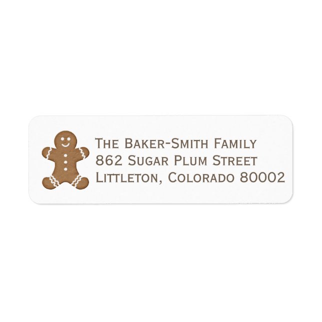 Gingerbread Man Cookie Christmas Holiday Cute      Label (Front)