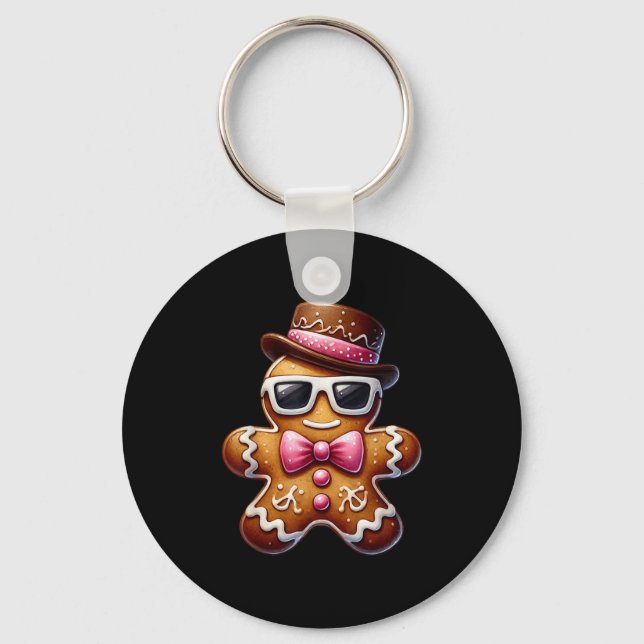 Gingerbread Man Cookie Christmas Nk Coquette Xmas  Keychain (Front)