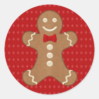 Gingerbread Man Cookie Holiday Classic Round Sticker