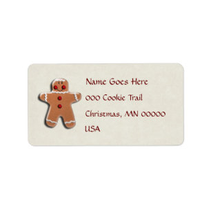 Gingerbread Man Cookie Label