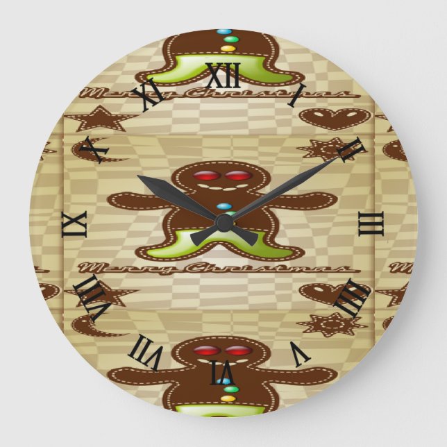 Gingerbread man cookie large clock (Front)