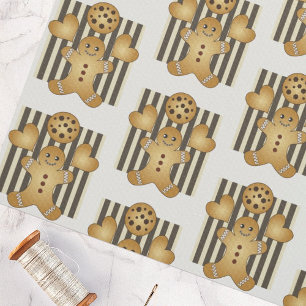 Gingerbread Man Cookie Pattern Cute Kids Fabric