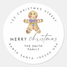 Gingerbread man cookie Return Address Envelope