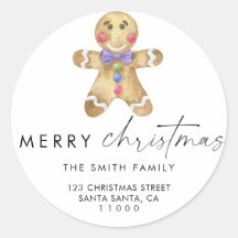Gingerbread man cookie Return Address Envelope