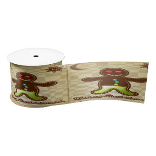 Gingerbread man cookie satin ribbon