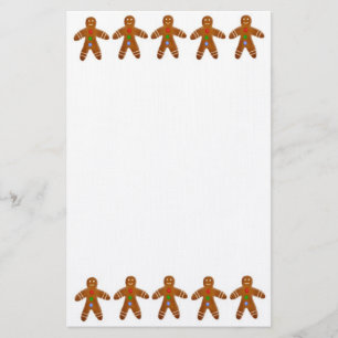Gingerbread Man Cookie Stationery