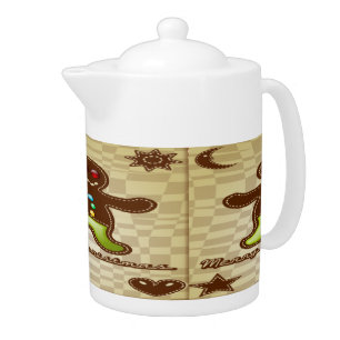 Gingerbread man cookie teapot