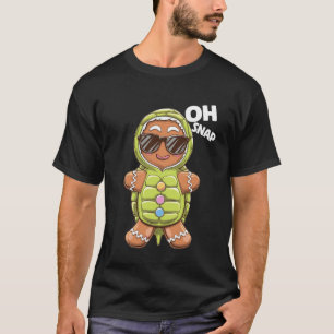 Gingerbread Man Cookie Turtle Christmas Funny T-Shirt
