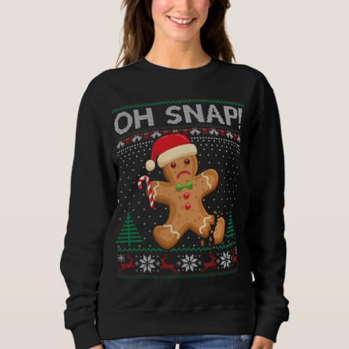 Gingerbread Man Cookie Ugly Sweater Oh Snap Christ