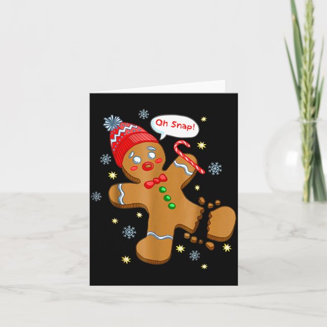 Gingerbread Man Cookie Ugly Sweater Oh Snap Christ Card (Front)