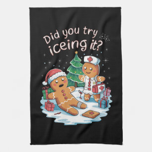 Gingerbread Man Cookie Ugly Sweater Oh Snap Xmas Kitchen Towel