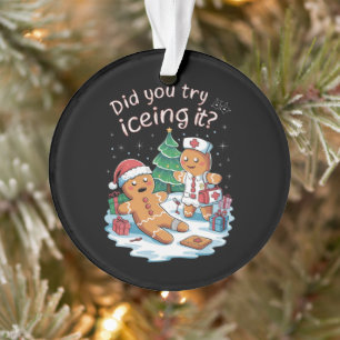 Gingerbread Man Cookie Ugly Sweater Oh Snap Xmas Ornament