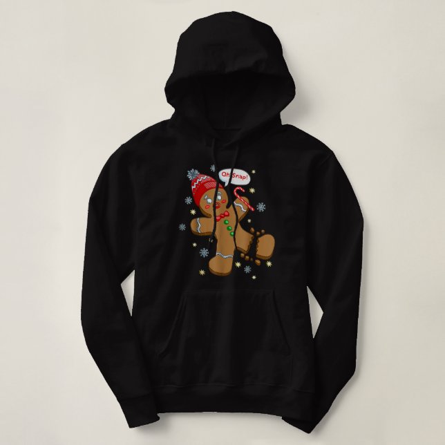 Gingerbread Man Cookie X Mas Oh Snap Funny Cute Ch Hoodie (Design Front)