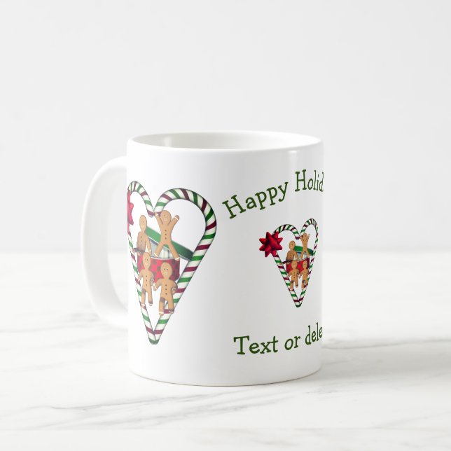 Gingerbread Man Cookies Christmas Personalized Coffee Mug (Front Left)