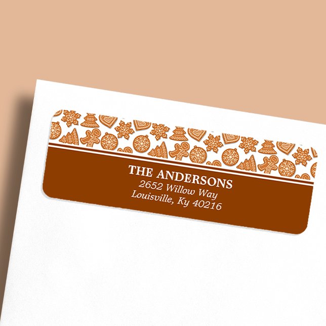 Gingerbread Man Cookies Cute Christmas Address Label (Creator Uploaded)