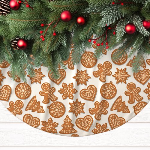 Gingerbread Man Cookies Cute Christmas Brushed Polyester Tree Skirt