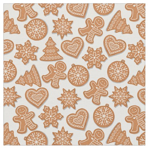Gingerbread Man Cookies Cute Christmas Fabric