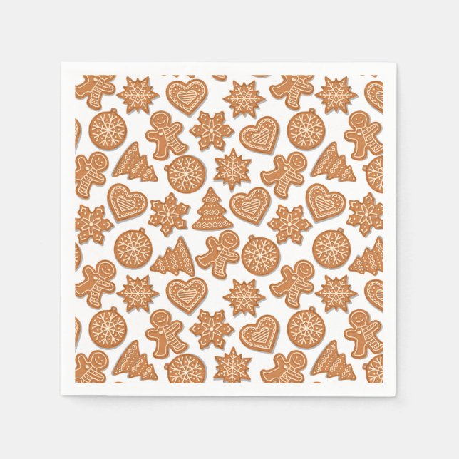 Gingerbread Man Cookies Cute Christmas Napkins (Front)