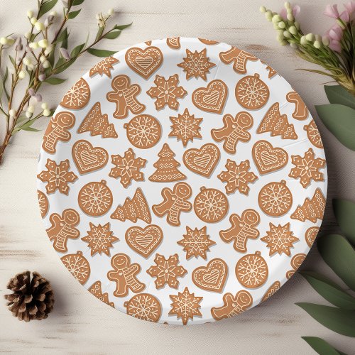 Gingerbread Man Cookies Cute Christmas Paper Plates