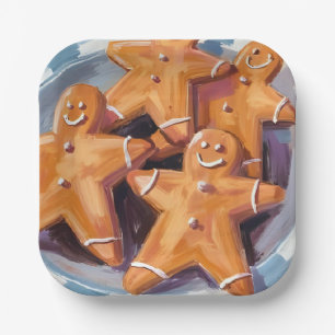 Gingerbread Man Cookies   Merry Christmas Paper Plates