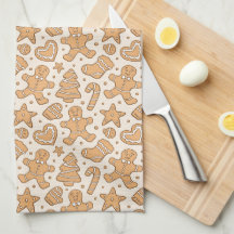 Gingerbread Man Cookies Neutral Christmas Beige