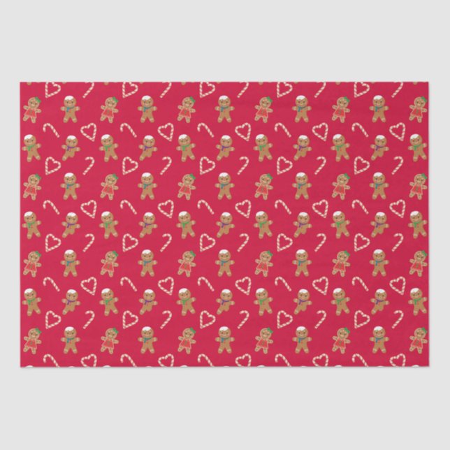 Gingerbread Man Cookies Pattern  Tissue Paper (Front)