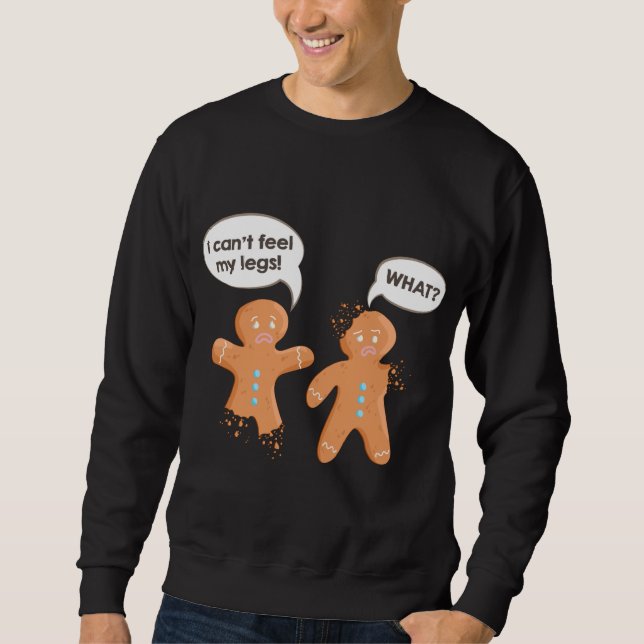 Gingerbread Man Cookies Ugly Christmas Xmas Sweatshirt (Front)
