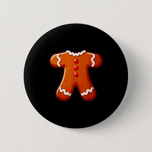 Gingerbread Man Costume Adult Kids Men Women Cooki Button (Front)
