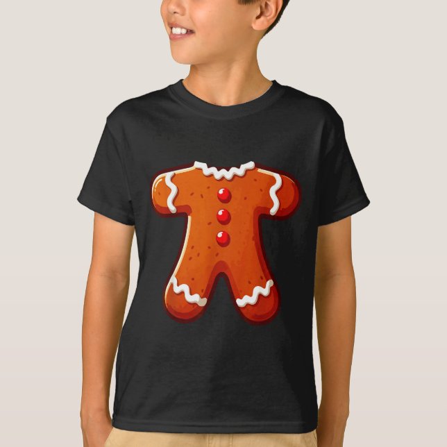 Gingerbread Man Costume Adult Kids Men Women Cooki T-Shirt (Front)