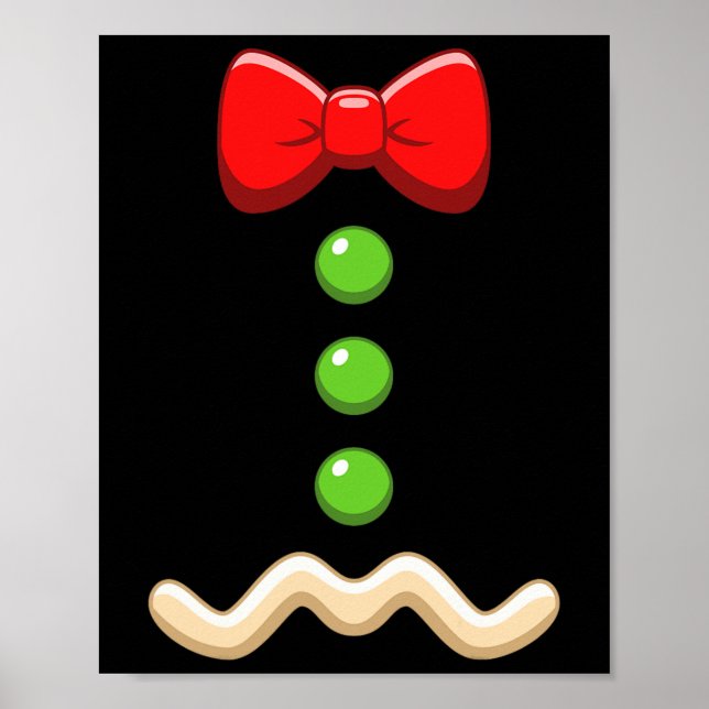 Gingerbread Man Costume Christmas Halloween Cookie Poster (Front)