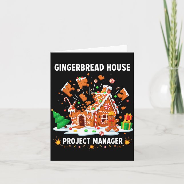 Gingerbread Man Costume, Gingerbread House Project Card (Front)