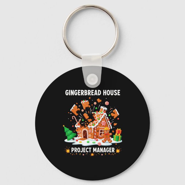 Gingerbread Man Costume, Gingerbread House Project Keychain (Front)
