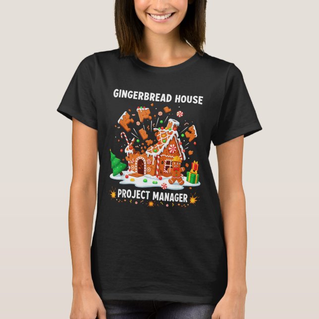 Gingerbread Man Costume, Gingerbread House Project T-Shirt (Front)