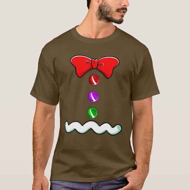 Gingerbread Man Costume Novelty Christmas Men Wome T-Shirt (Front)