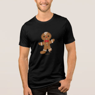 Gingerbread Man Crunch Christmas Dark T-Shirt Tri-Blend Shirt