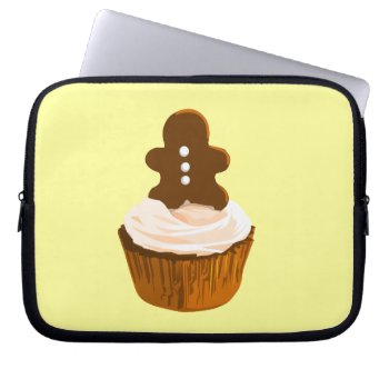 Gingerbread Man Cupcake Laptop Sleeve by styleuniversal at Zazzle